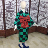 Kinder Kamado Tanjirou Kimono Cosplay Kostüm Halloween Karneval Outfits